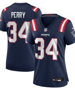 Women's New England Patriots Mark Perry Navy Team Game Jersey JS8534 nicesnker