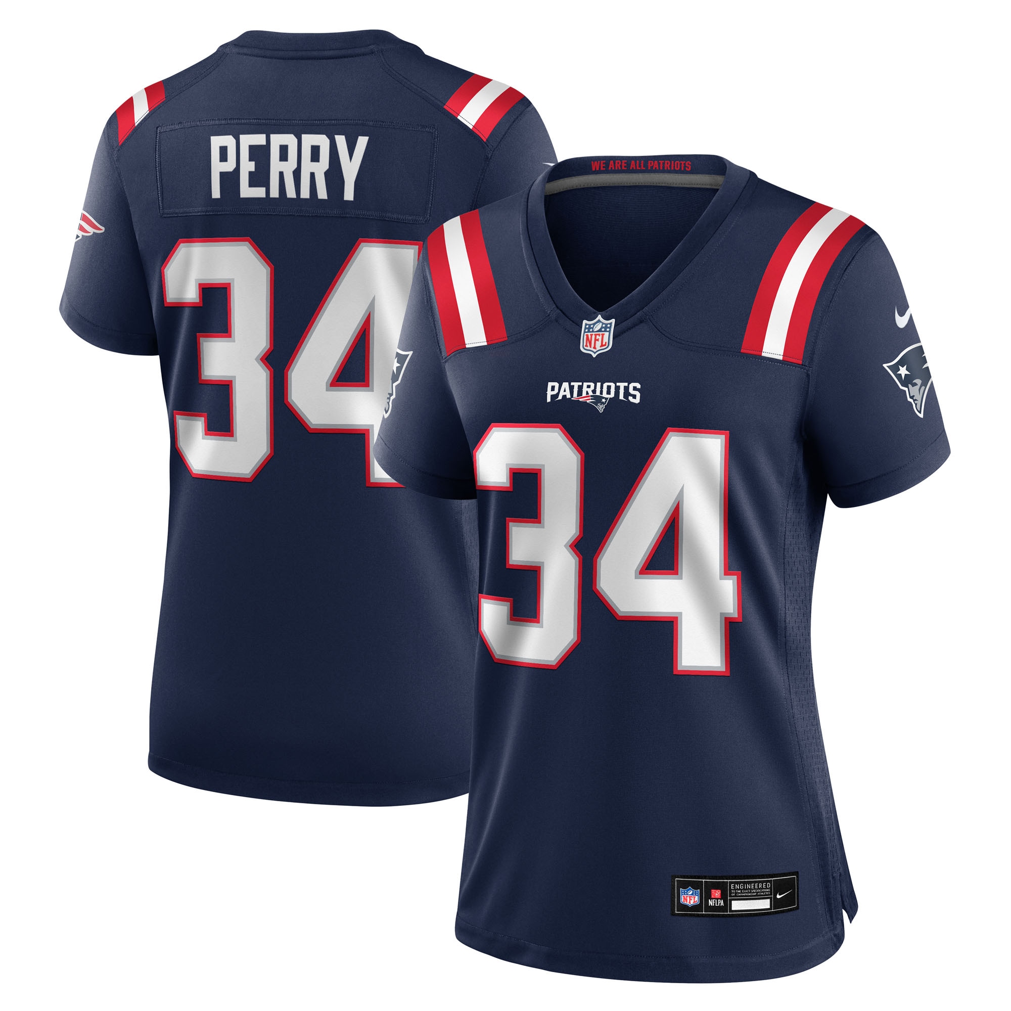 Women's New England Patriots Mark Perry Navy Team Game Jersey JS8534 nicesnker