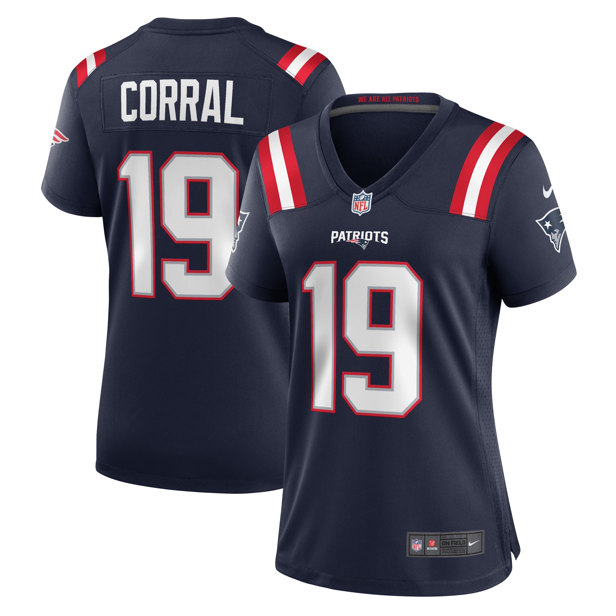 Women's New England Patriots Matt Corral Navy Team Game Jersey JS9719 nicesnker