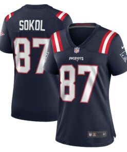 Women's New England Patriots Matt Sokol Navy Game Player Jersey JS2745 nicesnker