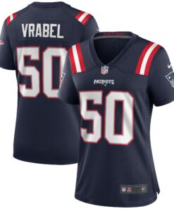 Women's New England Patriots Mike Vrabel Navy Game Retired Player Jersey JS5221 nicesnker