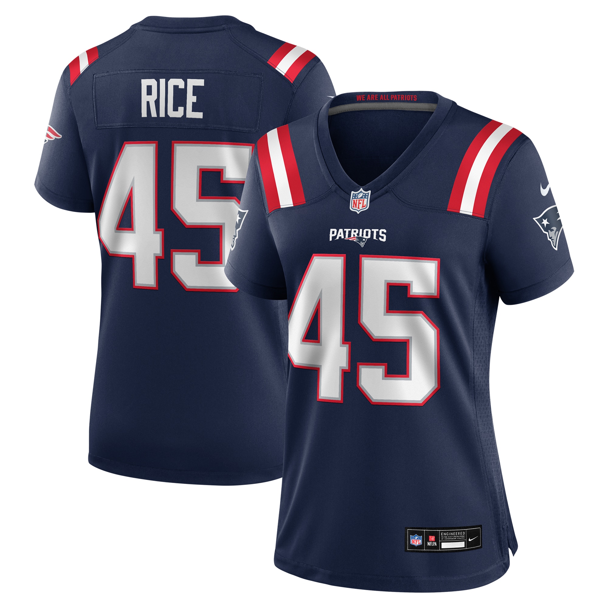 Women's New England Patriots Monty Rice Navy Game Jersey JS6632 nicesnker