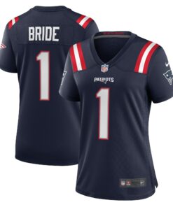 Women's New England Patriots Number 1 Bride Navy Game Jersey JS9522 nicesnker