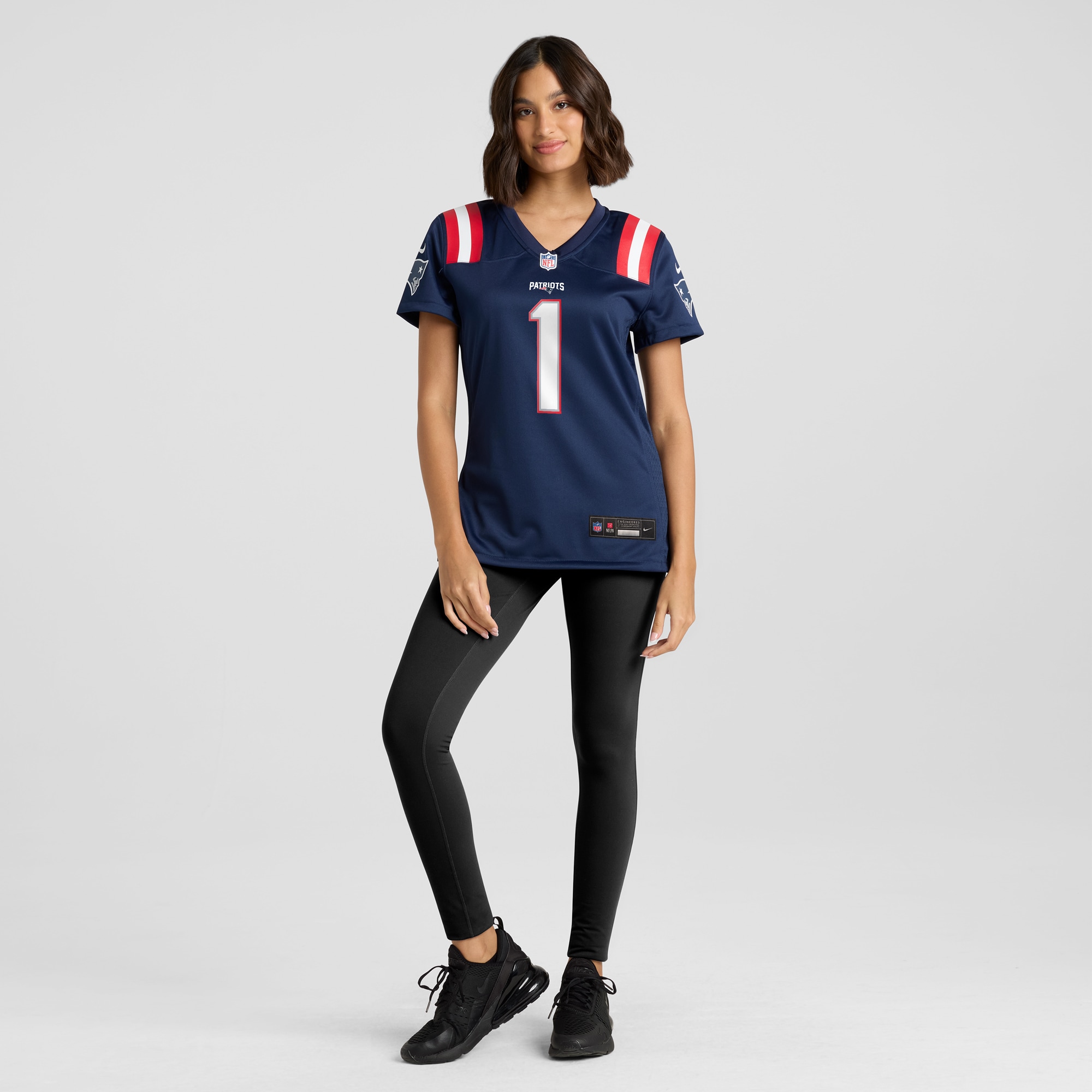 Women's New England Patriots Number 1 Mom Navy Game Jersey JS6104 nicesnker - Image 4