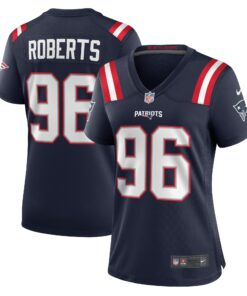 Women's New England Patriots Sam Roberts Navy Game Player Jersey JS3061 nicesnker