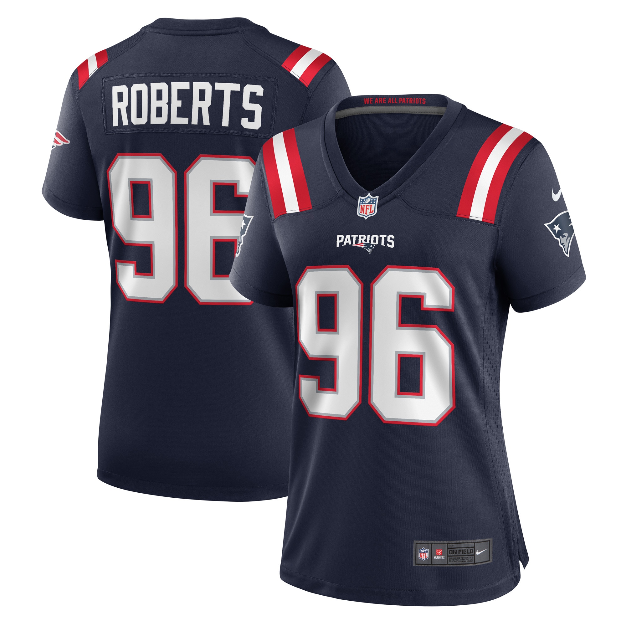 Women's New England Patriots Sam Roberts Navy Game Player Jersey JS3061 nicesnker