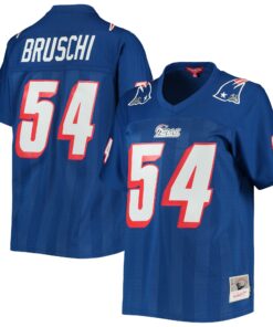 Women's New England Patriots Tedy Bruschi Mitchell & Ness Royal Legacy Player Jersey JS5070 nicesnker