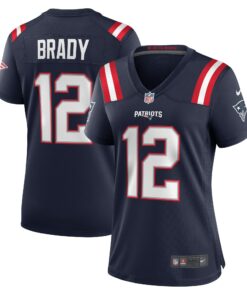 Women's New England Patriots Tom Brady Navy Retired Game Jersey JS8576 nicesnker