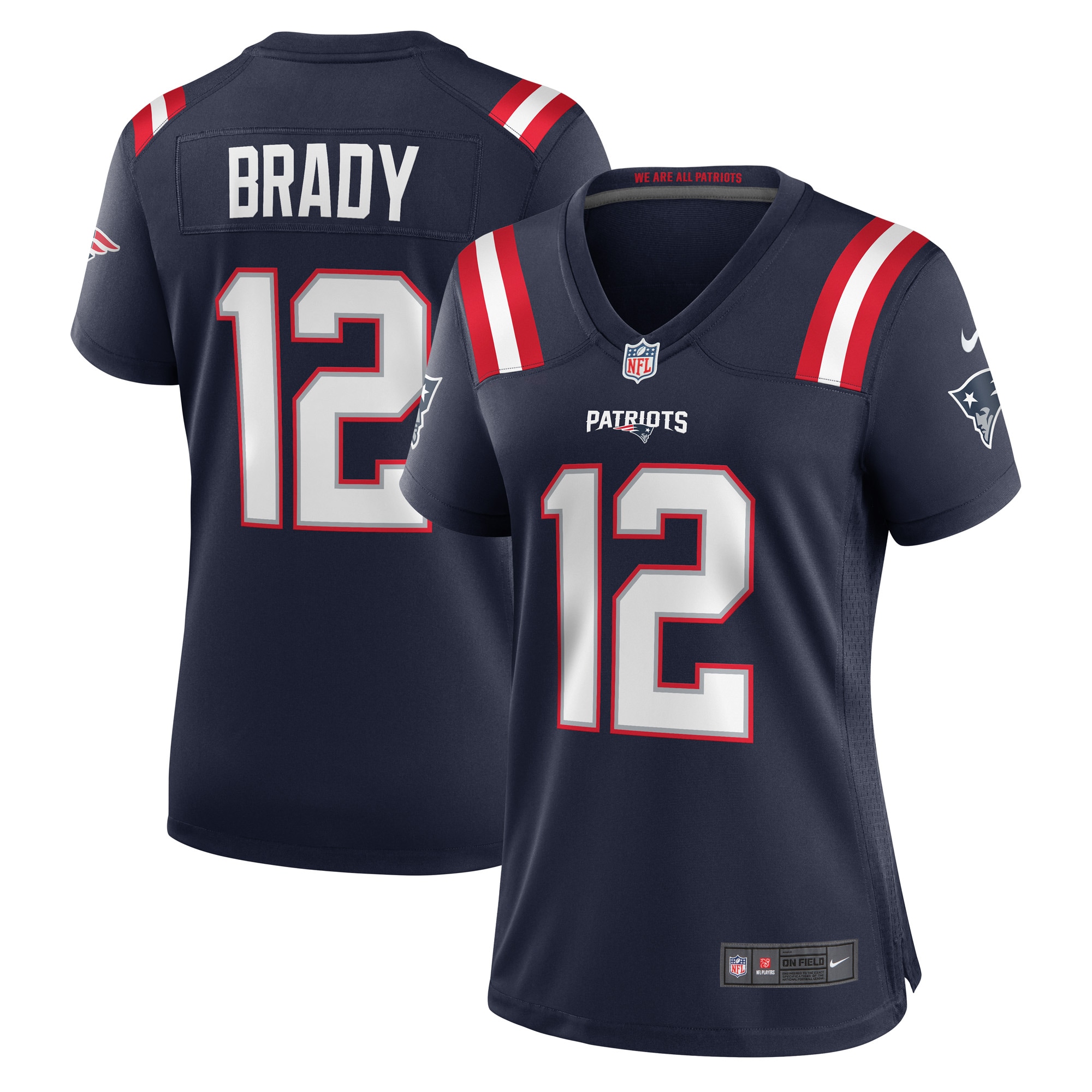 Women's New England Patriots Tom Brady Navy Retired Game Jersey JS8576 nicesnker