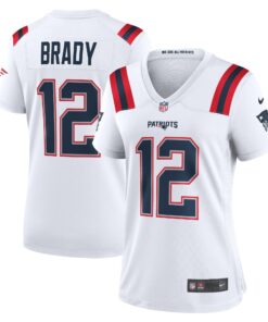 Women's New England Patriots Tom Brady White Retired Game Jersey JS9027 nicesnker