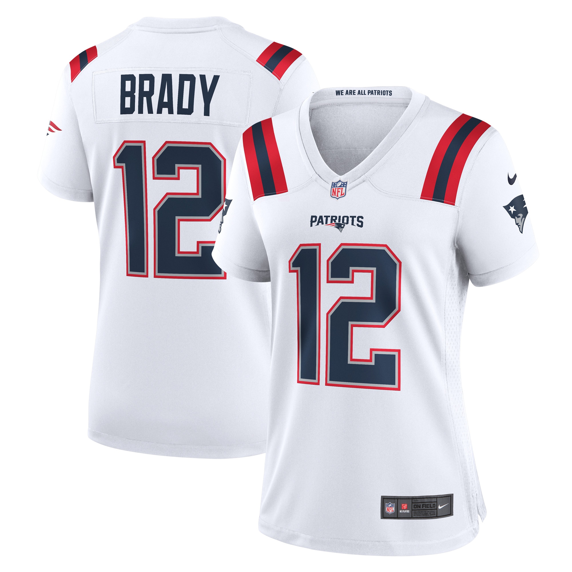 Women's New England Patriots Tom Brady White Retired Game Jersey JS9027 nicesnker