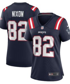 Women's New England Patriots Tre Nixon Navy Player Game Jersey JS4863 nicesnker