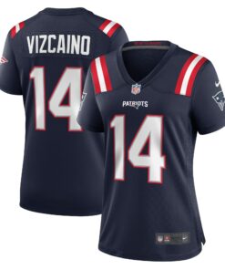 Women's New England Patriots Tristan Vizcaino Navy Home Game Player Jersey JS7923 nicesnker