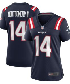 Women's New England Patriots Ty Montgomery Navy Game Jersey JS2643 nicesnker