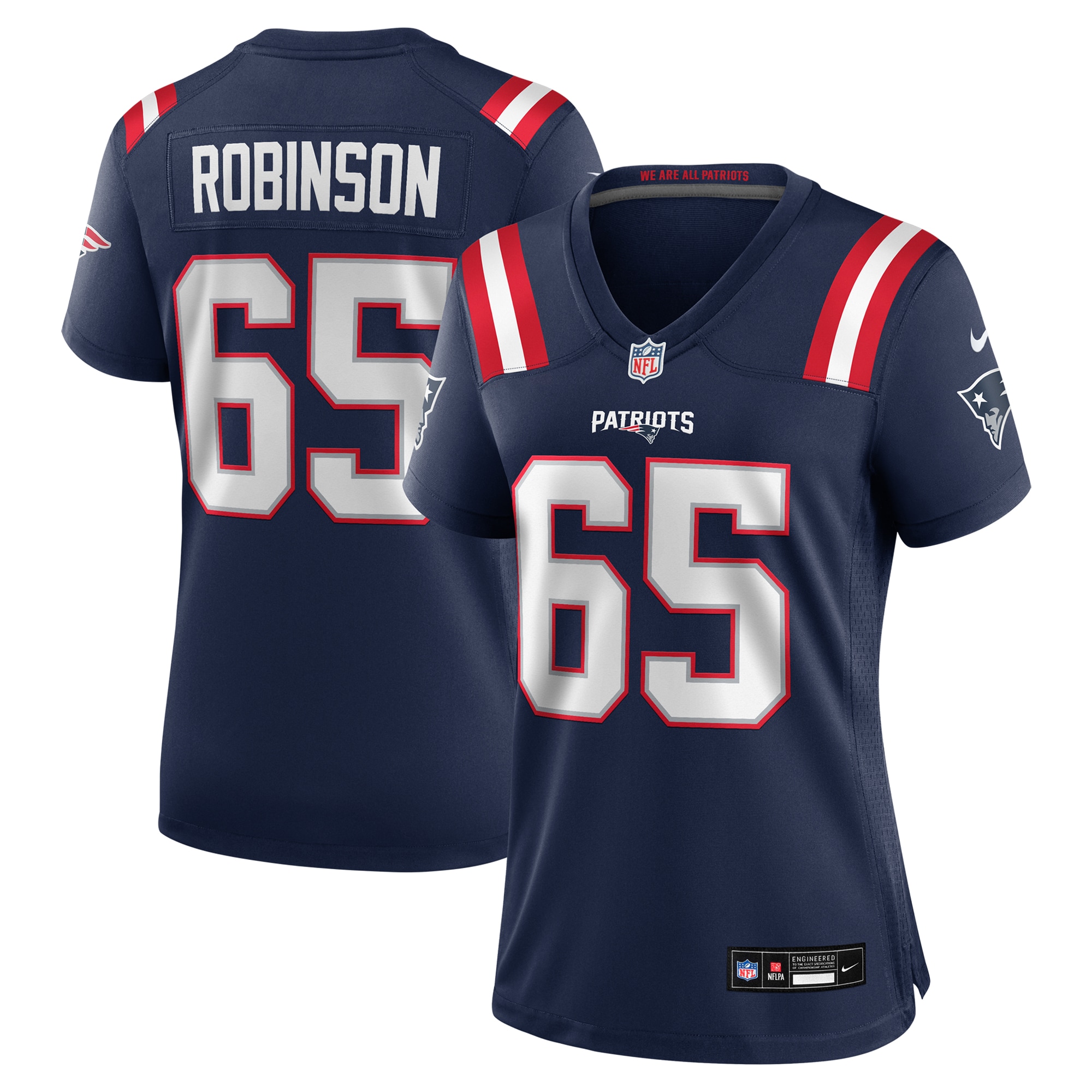 Women's New England Patriots Tyrese Robinson Navy Game Jersey JS1220 nicesnker
