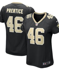 Women's New Orleans Saints Adam Prentice Black Game Player Jersey JS6312 nicesnker