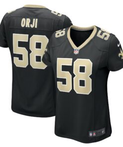 Women's New Orleans Saints Anfernee Orji Black Team Game Jersey JS8712 nicesnker