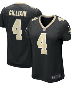 Women's New Orleans Saints Blake Gillikin Black Game Player Jersey JS1526 nicesnker