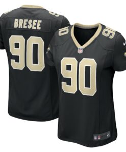 Women's New Orleans Saints Bryan Bresee Black Game Jersey JS1670 nicesnker