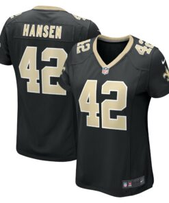 Women's New Orleans Saints Chase Hansen Black Game Jersey JS9372 nicesnker