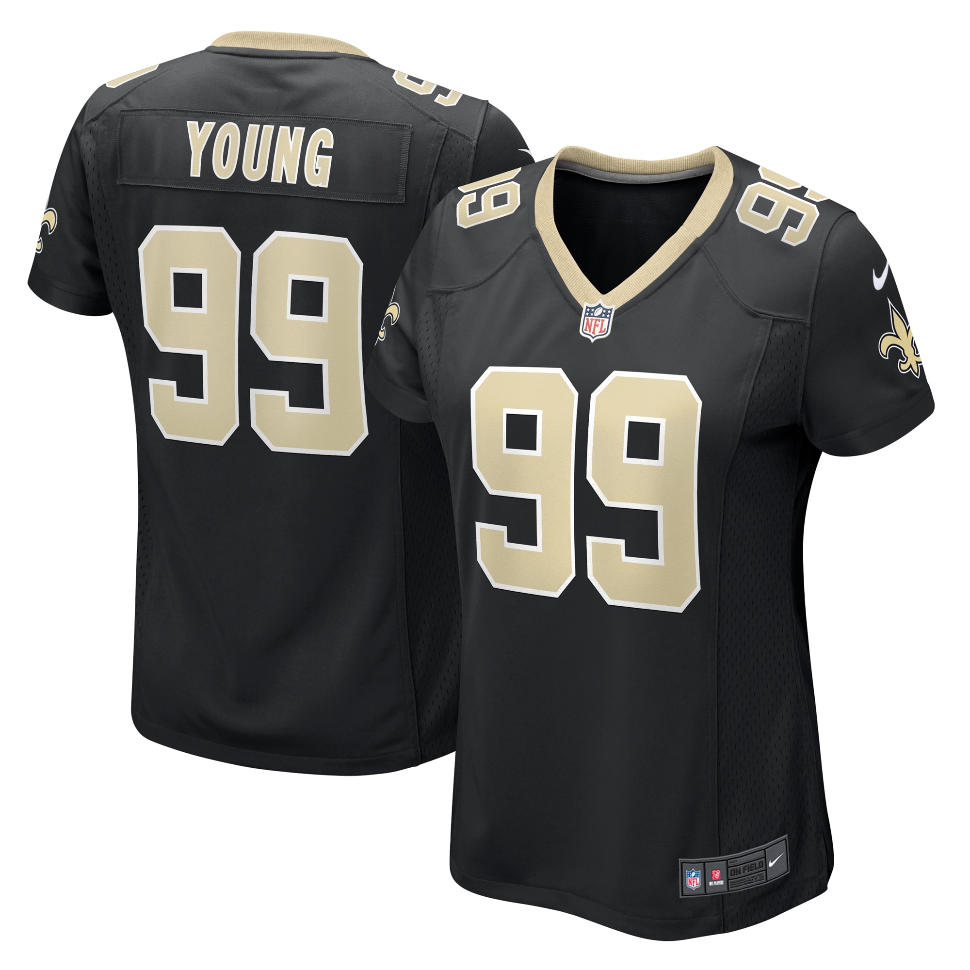 Women's New Orleans Saints Chase Young Black Game Jersey JS3791 nicesnker
