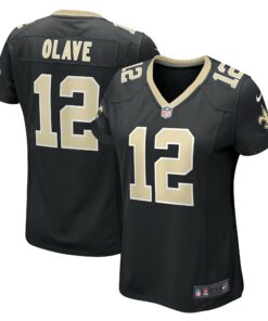 Women's New Orleans Saints Chris Olave Black Game Player Jersey JS3500 nicesnker