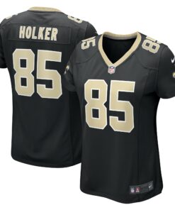 Women's New Orleans Saints Dallin Holker Black Game Jersey JS2594 nicesnker