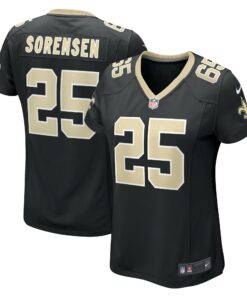 Women's New Orleans Saints Daniel Sorensen Black Game Player Jersey JS1660 nicesnker