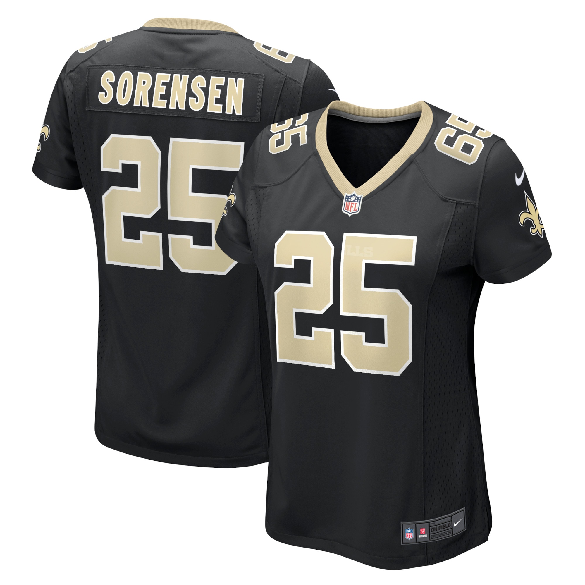 Women's New Orleans Saints Daniel Sorensen Black Game Player Jersey JS1660 nicesnker