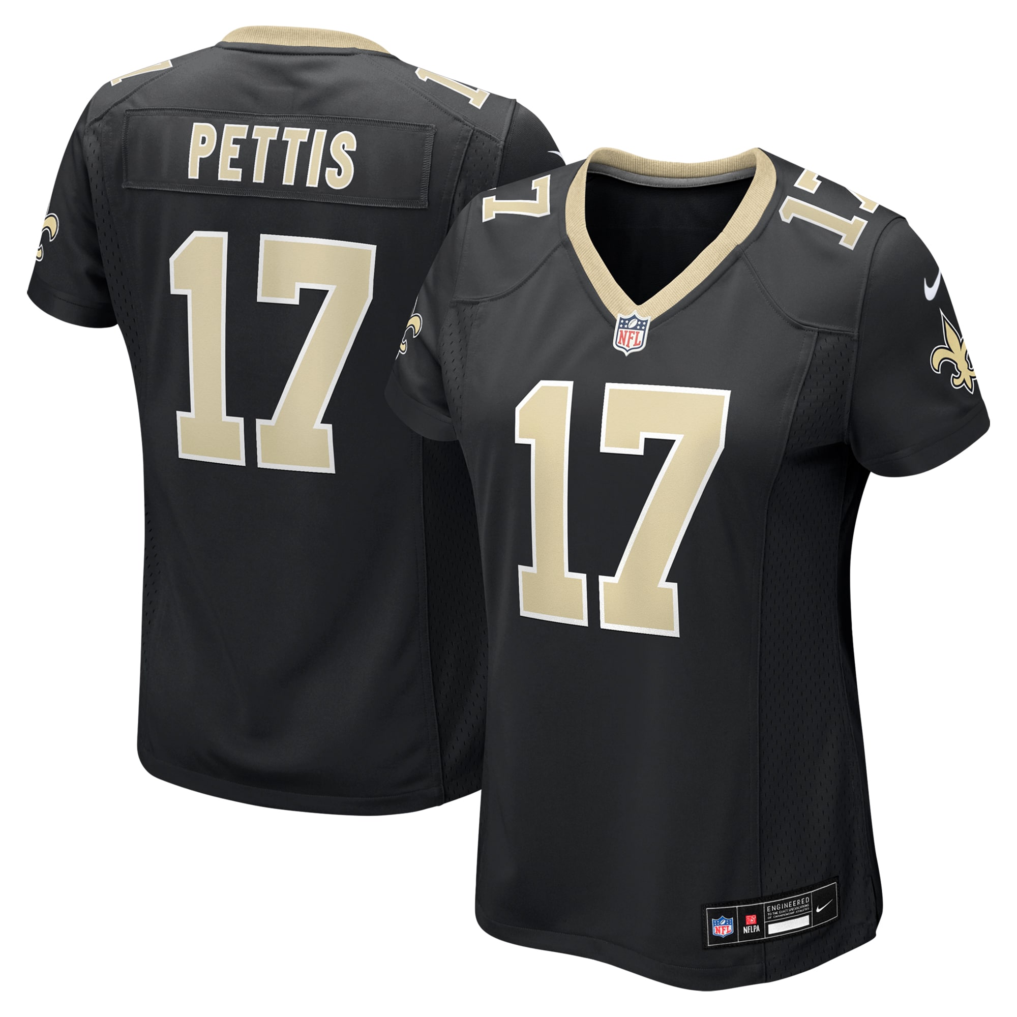 Women's New Orleans Saints Dante Pettis Black Game Jersey JS3426 nicesnker