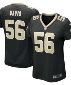 Women's New Orleans Saints Demario Davis Black Game Jersey JS8763 nicesnker
