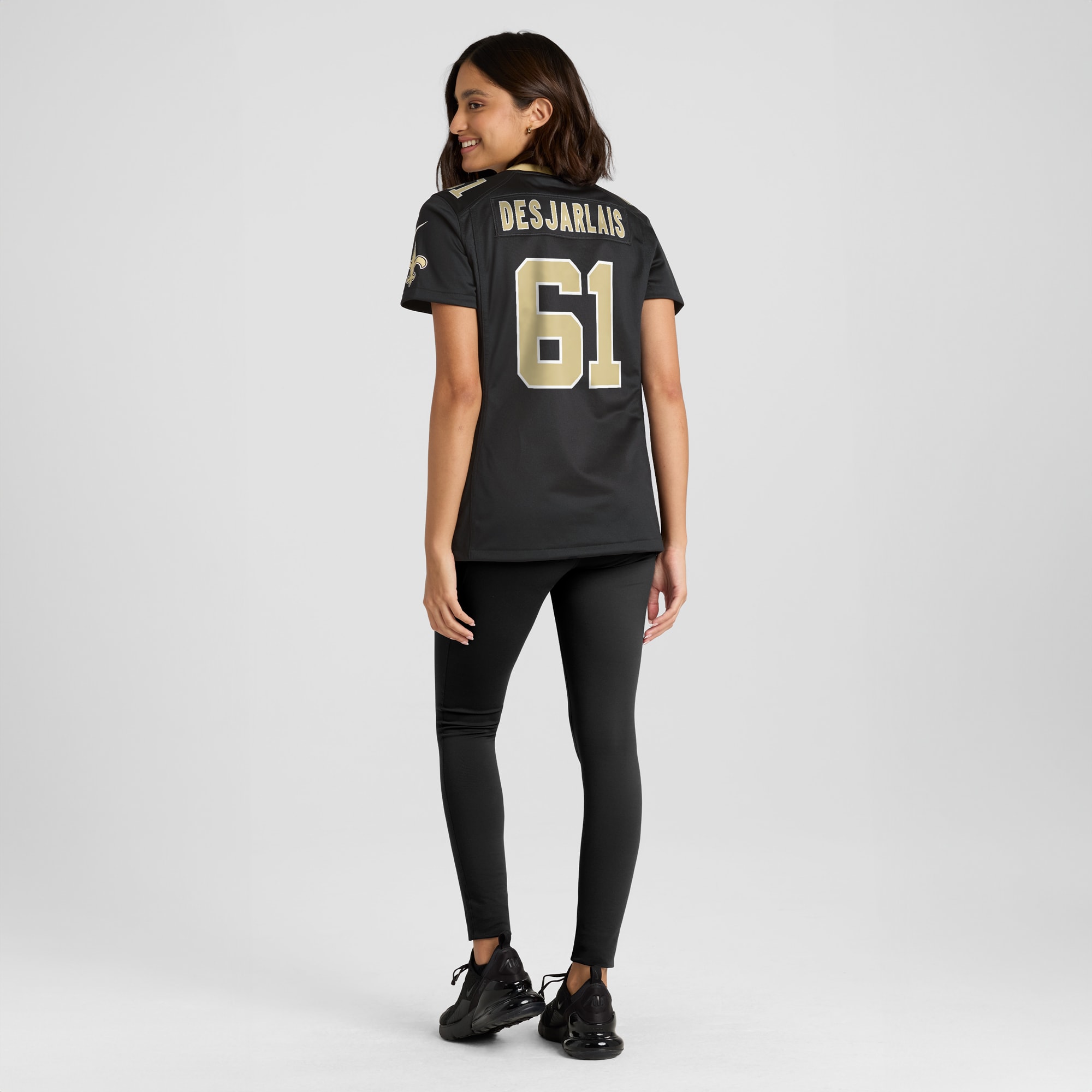 Women's New Orleans Saints Drew Desjarlais Black Game Player Jersey JS8898 nicesnker - Image 5