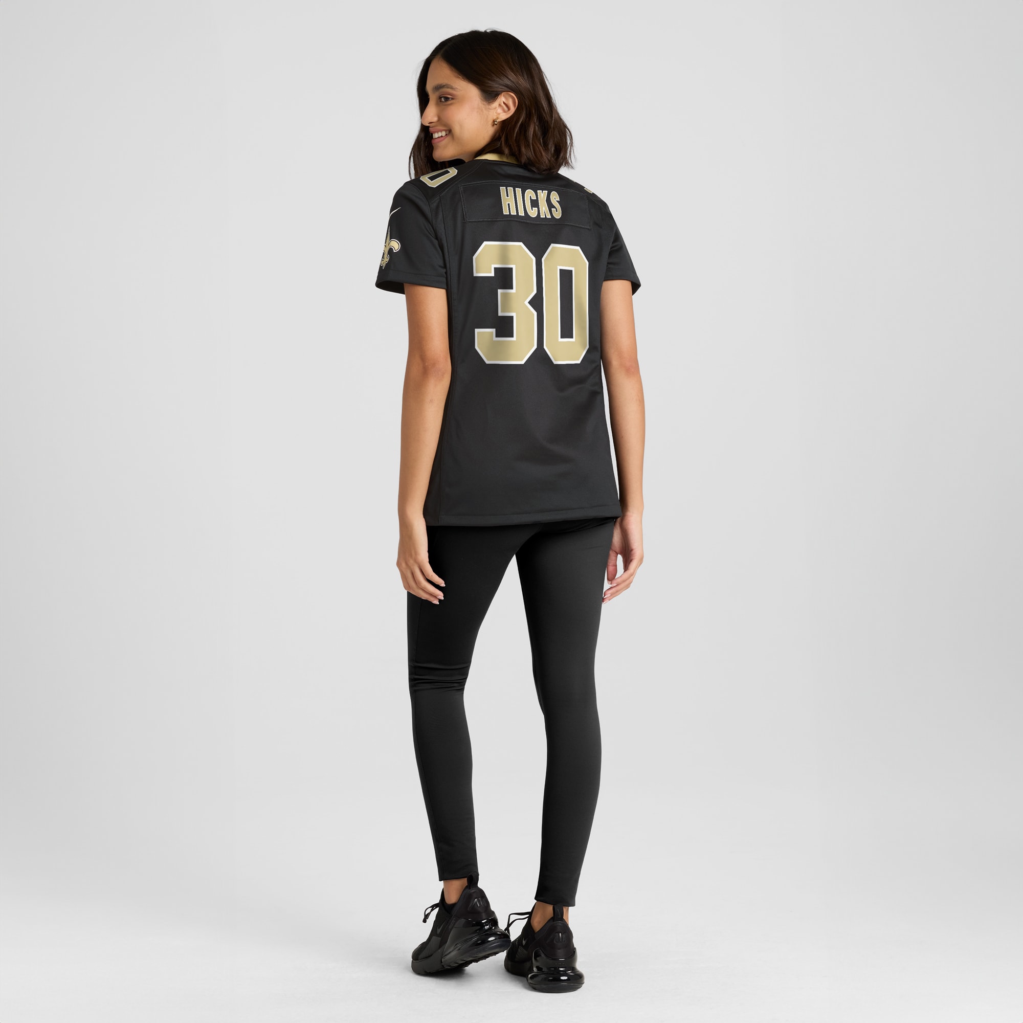 Women's New Orleans Saints Faion Hicks Black Game Jersey JS2121 nicesnker - Image 5
