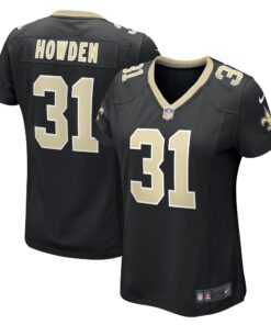 Women's New Orleans Saints Howden Black Team Game Jersey JS1595 nicesnker