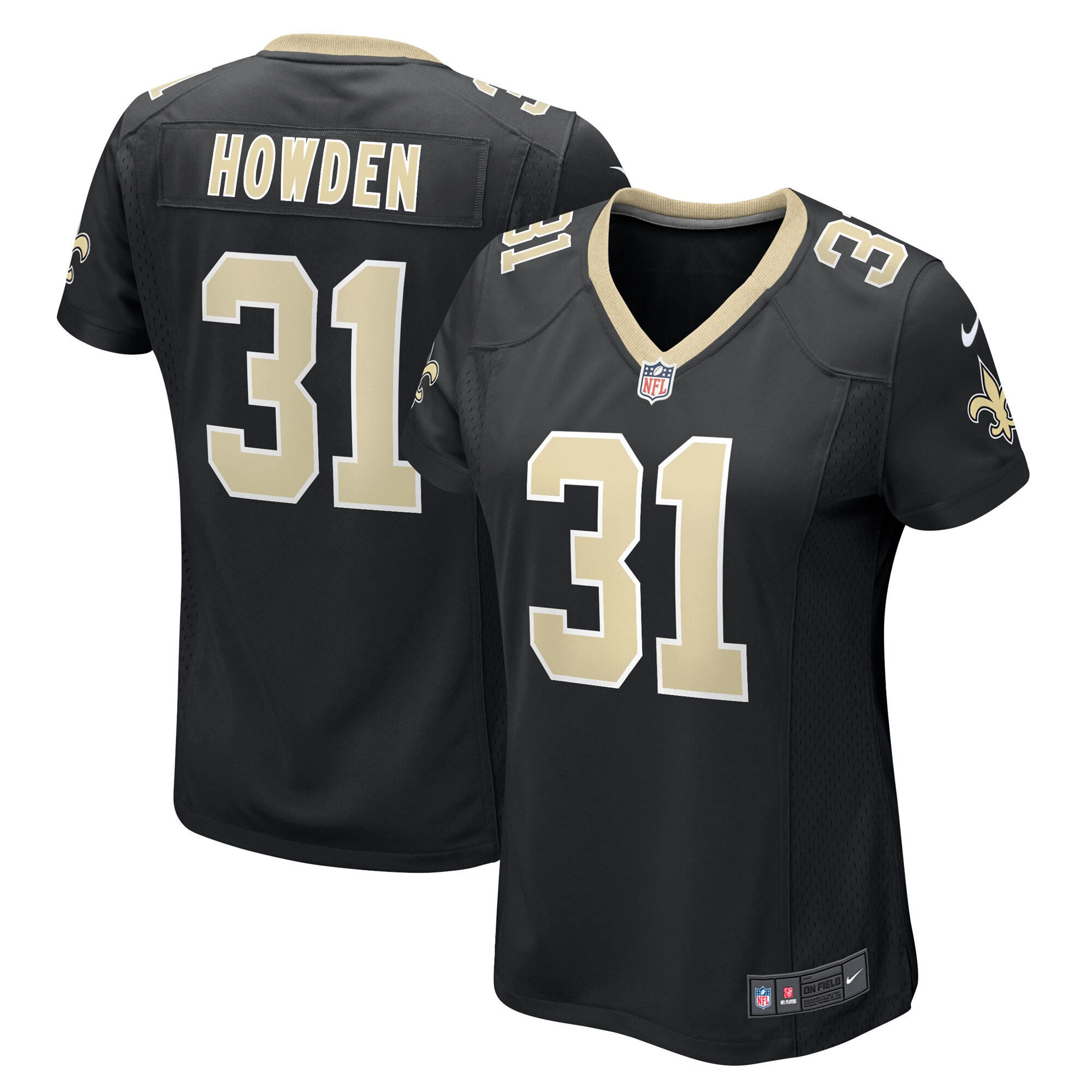 Women's New Orleans Saints Howden Black Team Game Jersey JS1595 nicesnker
