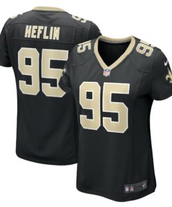 Women's New Orleans Saints Jack Heflin Black Team Game Jersey JS1577 nicesnker