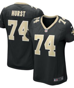 Women's New Orleans Saints James Hurst Black Game Jersey JS4118 nicesnker