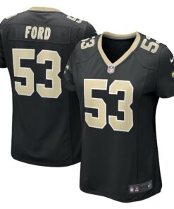 Women's New Orleans Saints Jaylan Ford Black Game Jersey JS4925 nicesnker