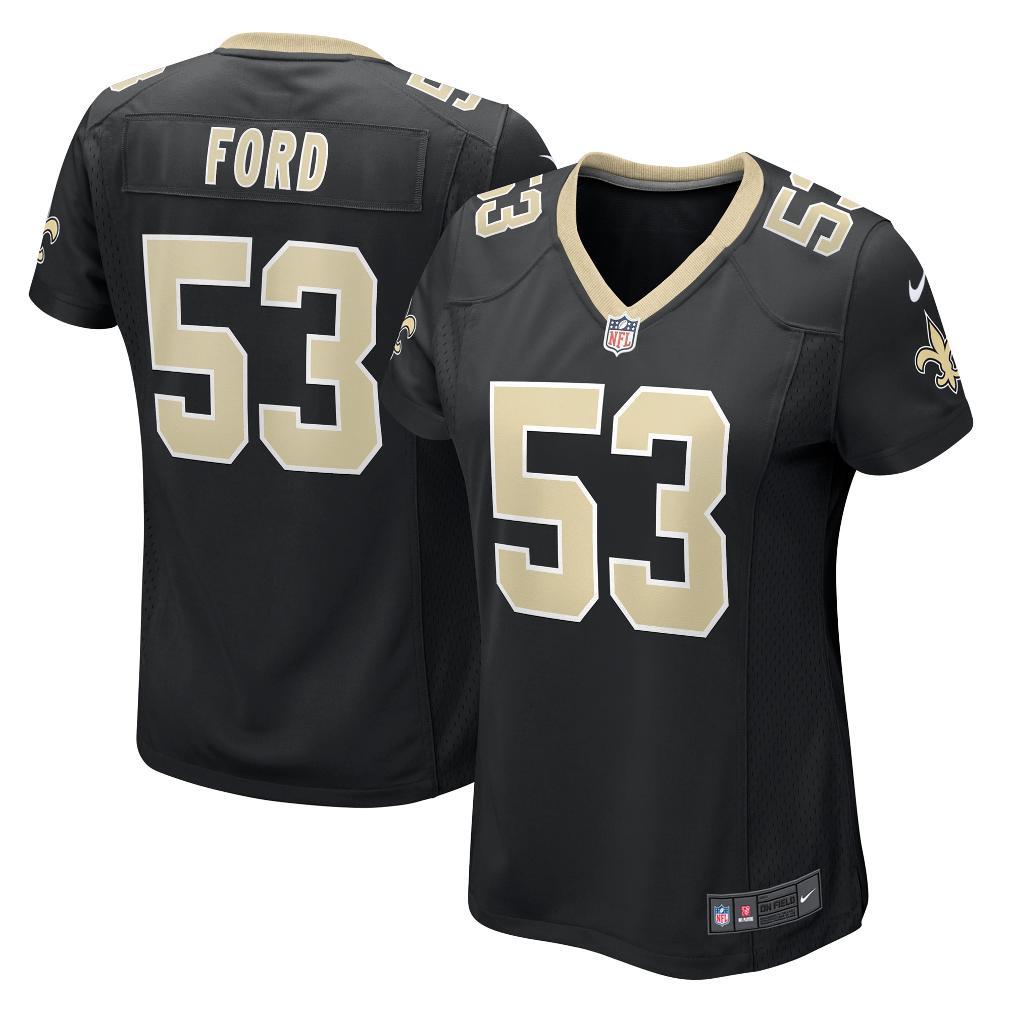 Women's New Orleans Saints Jaylan Ford Black Game Jersey JS4925 nicesnker