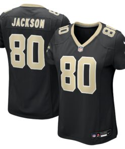 Women's New Orleans Saints Jermaine Jackson Black Game Jersey JS2910 nicesnker