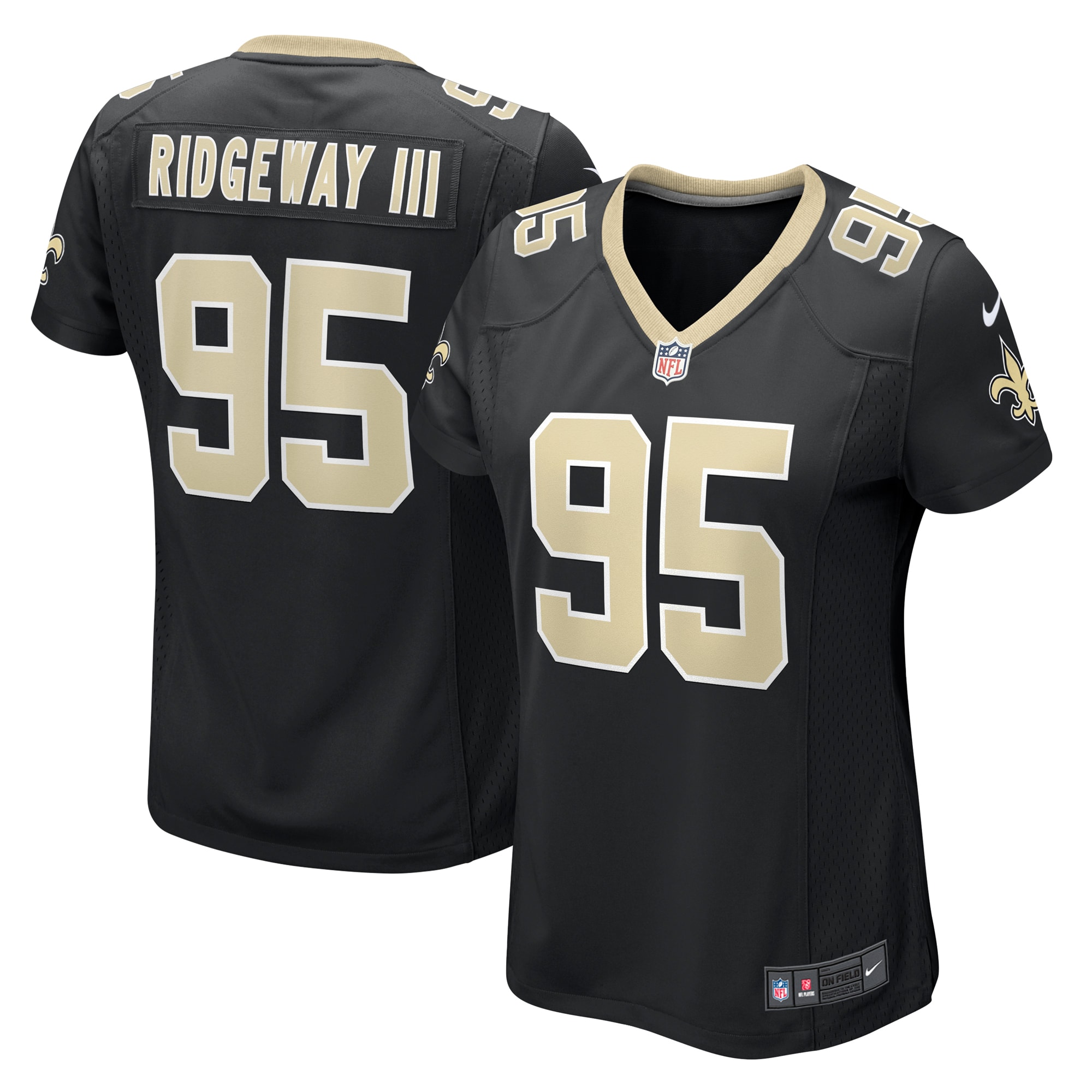 Women's New Orleans Saints John Ridgeway III Black Game Jersey JS8113 nicesnker