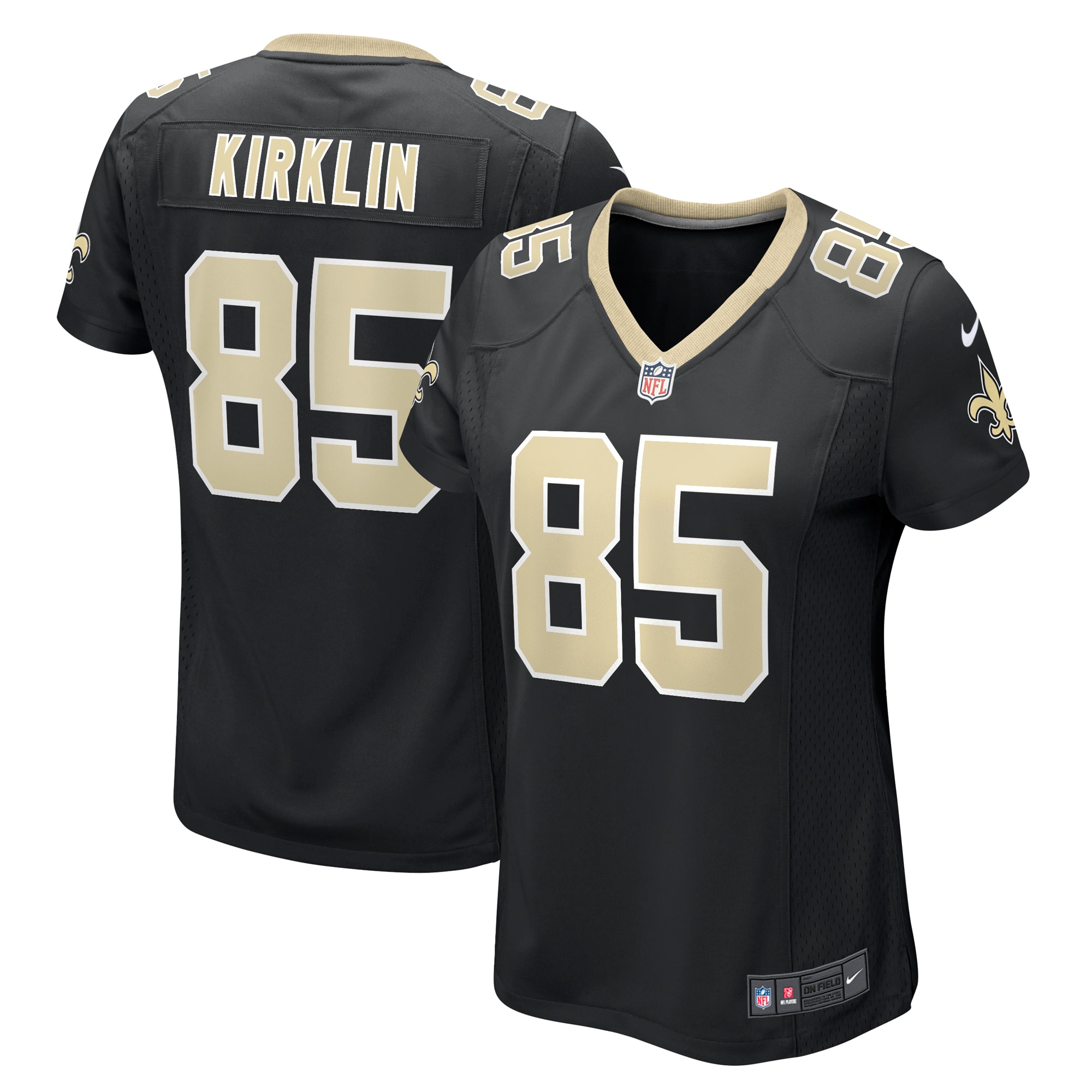 Women's New Orleans Saints Jontre Kirklin Black Team Game Jersey JS1473 nicesnker