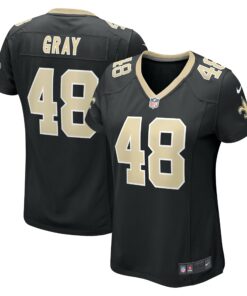 Women's New Orleans Saints J.T. Gray Black Game Jersey JS1843 nicesnker