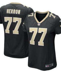 Women's New Orleans Saints Justin Herron Black Game Jersey JS7285 nicesnker