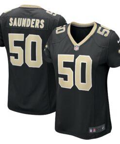 Women's New Orleans Saints Khalen Saunders Black Game Jersey JS1675 nicesnker