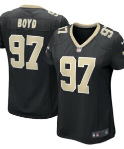 Women's New Orleans Saints Khristian Boyd Black Game Jersey JS8365 nicesnker
