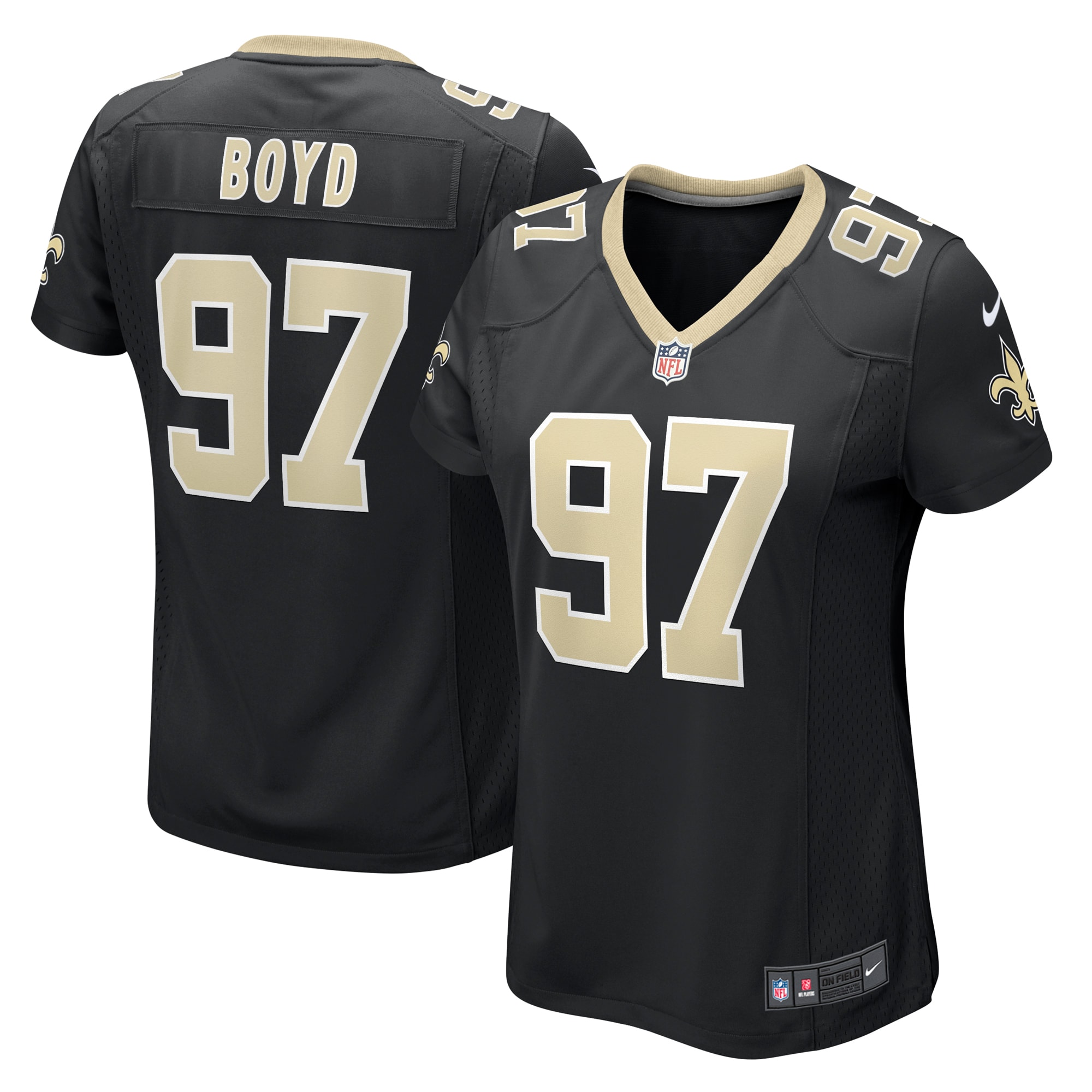 Women's New Orleans Saints Khristian Boyd Black Game Jersey JS8365 nicesnker