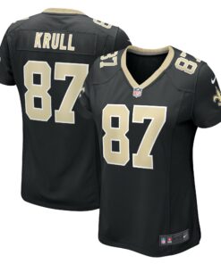 Women's New Orleans Saints Lucas Krull Black Game Player Jersey JS2495 nicesnker