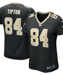 Women's New Orleans Saints Mason Tipton Black Game Jersey JS8504 nicesnker