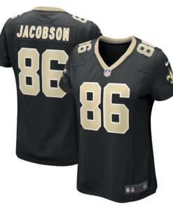 Women's New Orleans Saints Michael Jacobson Black Game Jersey JS7284 nicesnker